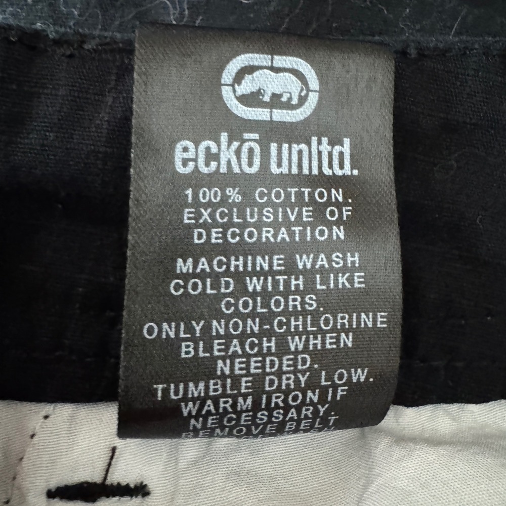 Ecko Unltd Mens Black Ripstop Cargo Shorts Size 36 Y2K Streetwear Utility Skater - Picture 4 of 7